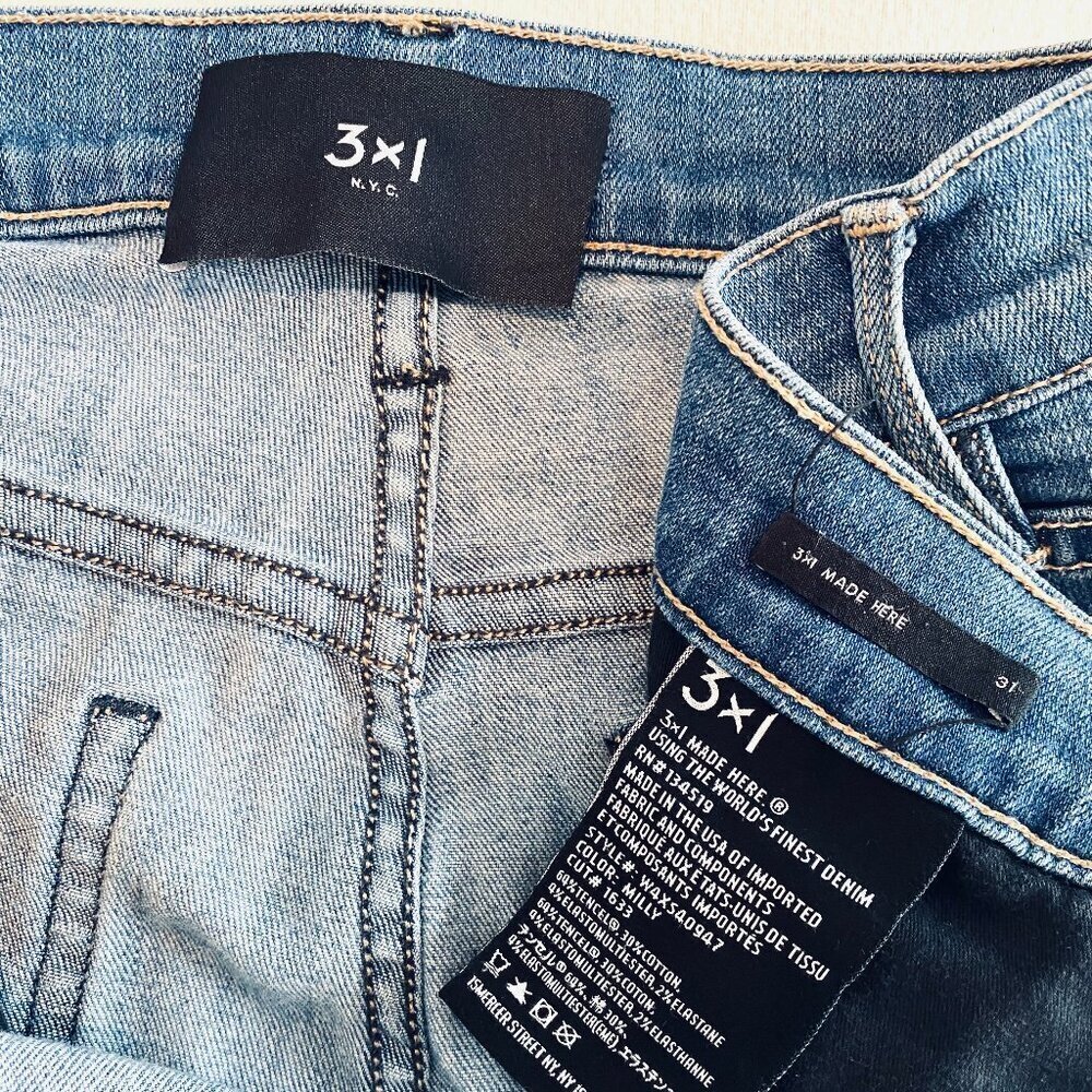 3X1 NYC jeans 31 high high waisted staight leg selvedge - Picture 4 of 10